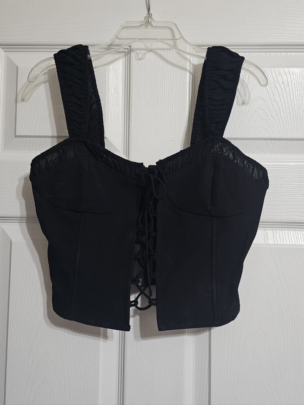 American Threads Lace Up Front Corset Top
